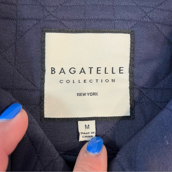 Bagatelle navy quilted cardigan size medium - Picture 3 of 8